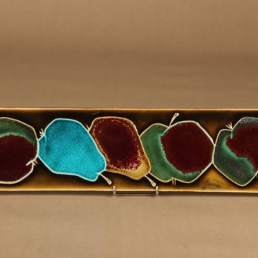 Arabia AH seinäkoriste, käsinmaalattu, suunnittelija Annikki Hovisaari, käsinmaalattu, hedelmä