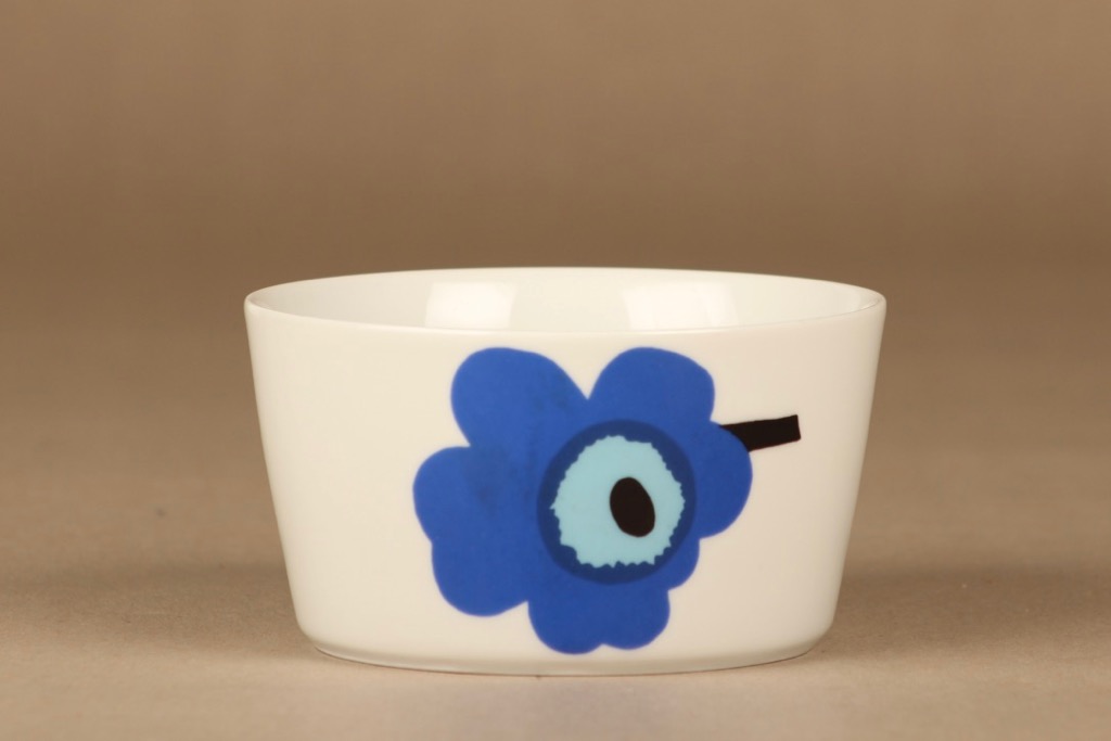 Marimekko Unikko bowl, blue designer Maija Isola