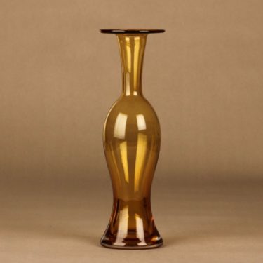 Riihimäen lasi Bodega maljakko, amber, suunnittelija Nanny Still,