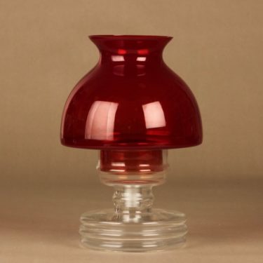 Riihimäen lasi Apollo candle lantern, red designer Nanny Still