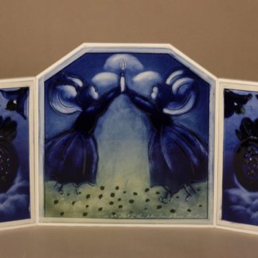 Arabia HLS triptych Blue Angels, unique designer Heljä Liukko-Sundström
