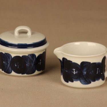 Arabia Anemone sugar bowl and creamer, hand-painted designer Ulla Procope