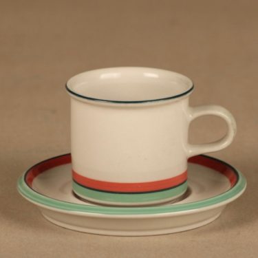 Arabia Milja coffee cup, stripe decorative designer unknown