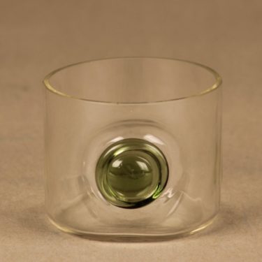 Riihimäen lasi Tippa lasi, kirkas, vihreä, suunnittelija Helena Tynell,