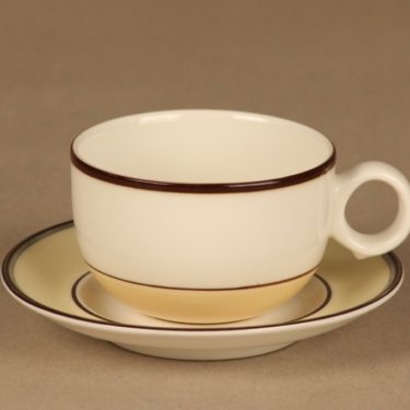 Arabia Veranda coffee cup, stripe decorative designer Inkeri Leivo