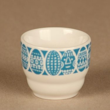 Arabia Kauno egg cup, turquoise designer Raija Uosikkinen
