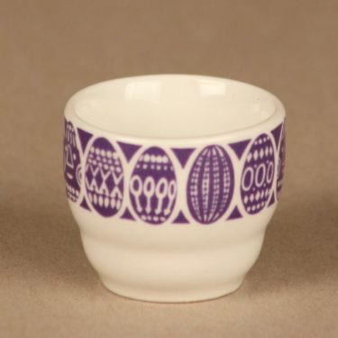 Arabia Kauno egg cup, blue purple designer Raija Uosikkinen designer Raija Uosikkinen