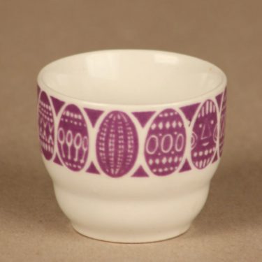 Arabia Kauno egg cup, red purple designer Raija Uosikkinen