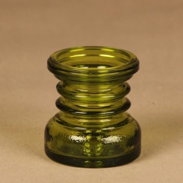 Riihimäen lasi Carmen kääntömaljakko, vihreä, suunnittelija Tamara Aladin, kynttilänjalka