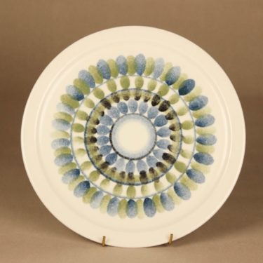 Arabia koristelautanen, käsinmaalattu, suunnittelija Gunnel Sallmen, käsinmaalattu, kukka, signeerattu