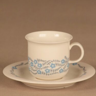 Arabia Rosette kahvikuppi, sininen suunnittelija Inkeri Leivo