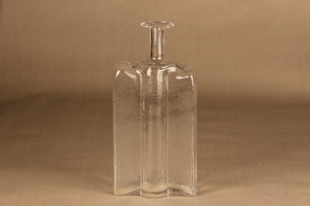 Riihimäen lasi Railo decorative bottle, clear designer Nanny Still
