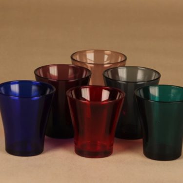 Riihimäen Lasi glass 6 pcs, different colors designer unknown