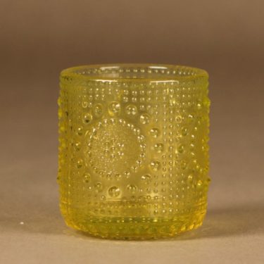 Riihimäen lasi Grapponia juomalasi, keltainen, suunnittelija Nanny Still,