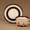 Arabia Katrilli teekuppi ja lautaset(2), ruskea, suunnittelija Esteri Tomula,  kuva 3