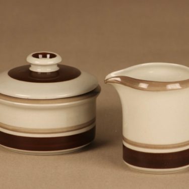 Arabia Pirtti sugar bowl and creamer designer Raija Uosikkinen