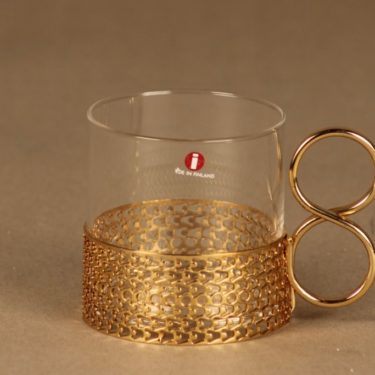 Iittala Karaatti glass, golden handle designer Timo Sarpaneva