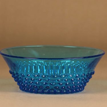 Nuutajärvi Näppylä kulho, turkoosi, suunnittelija Saara Hopea,