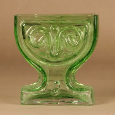 Riihimäen lasi Viktoriana maljakko, vaaleanvihreä, suunnittelija Helena Tynell,
