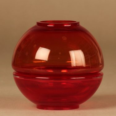 Riihimäen lasi Mars candle lantern, red designer Tamara Aladin