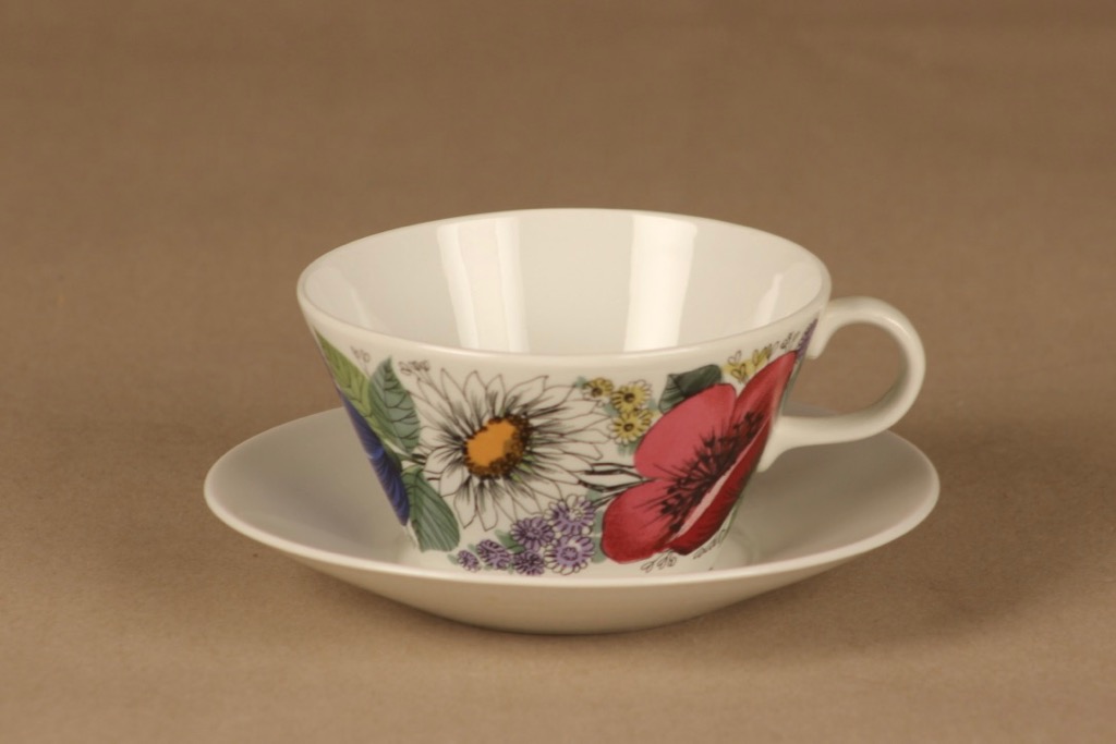 Arabia Valmu teekuppi, monivärinen, suunnittelija Esteri Tomula, kukka