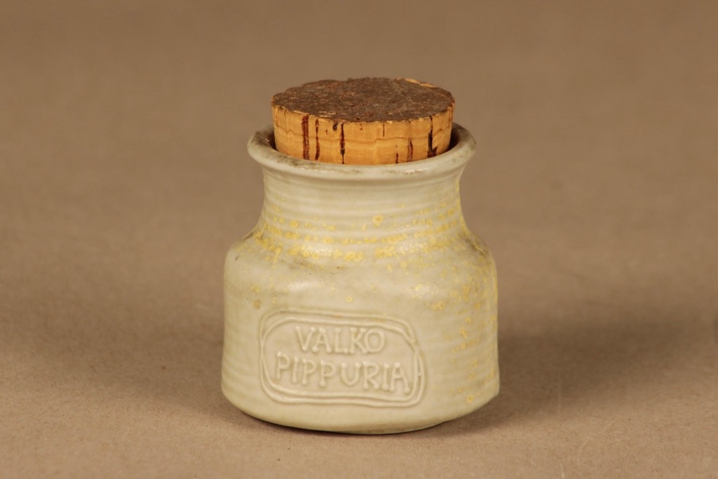 Arabia maustepurkki, Valkopippuria, suunnittelija Francesca Lindh, Valkopippuria