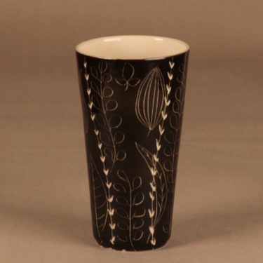 Arabia Siena vase, hand scratched designer Raija Uosikkinen