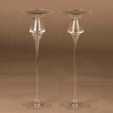 Iittala Cecilia kynttilänjalka, kirkas, 2 kpl, suunnittelija Valto Kokko,