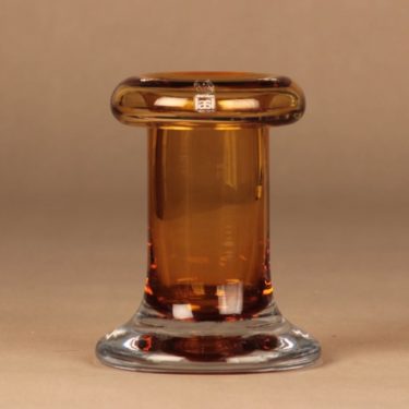 Riihimäen lasi Rulla vase, amber designer Tamara Aladin