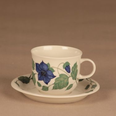 Arabia Tea for Two teekuppi, vihreä, sininen, suunnittelija Gunvor Olin-Grönqvist,