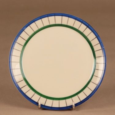 Arabia Verkko lautanen, käsinmaalattu, suunnittelija Esteri Tomula, käsinmaalattu, viiva, raita