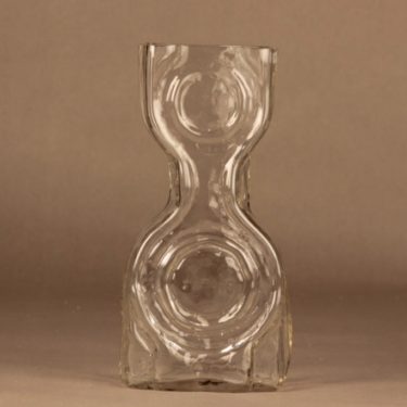 Riihimäen lasi Kaappikello vase, clear designer Helena Tynell