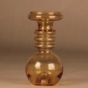 Riihimäen lasi Carmen vase/candle holder, amber designer Tamara Aladin