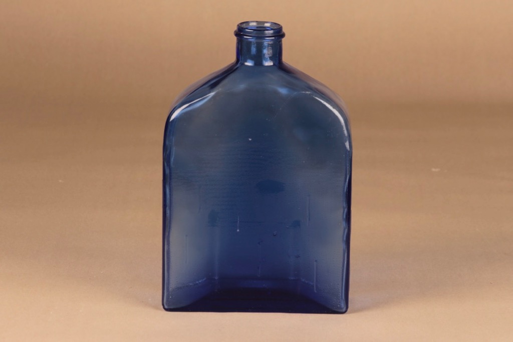 Riihimäen lasi 1736 lankkupullo, sininen, suunnittelija Helena Tynell, suuri