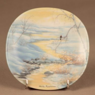 Arabia seinätaulu, Talven hiljaisuus saaristossa, suunnittelija Anita Rantanen-Siemers, Talven hiljaisuus saaristossa, maisema, saaristo