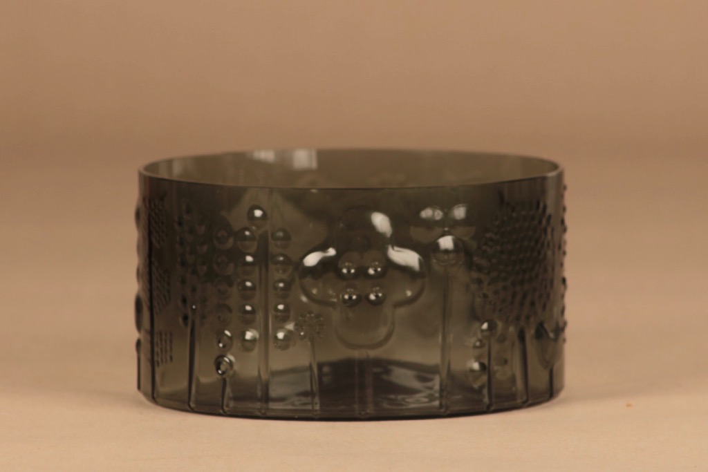 Nuutajärvi Flora kulho, harmaa, suunnittelija Oiva Toikka,