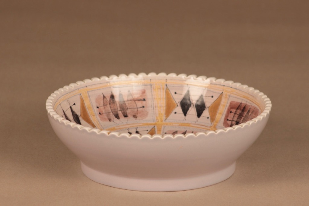 Arabia HLA malja, käsinmaalattu, suunnittelija Hilkka-Liisa Ahola, käsinmaalattu, abstrakti, signeerattu kuva 2