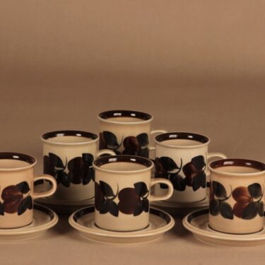 Arabia Ruija coffee cup, hand-painted 6 pcs designer Raija Uosikkinen