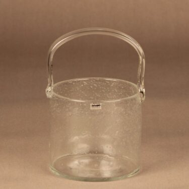 Nuutajärvi Sargasso glass basket, clear designer Kaj Franck