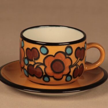 Arabia Kalevala kahvikuppi, käsinmaalattu, suunnittelija Anja Jaatinen-Winquist, käsinmaalattu, signeerattu