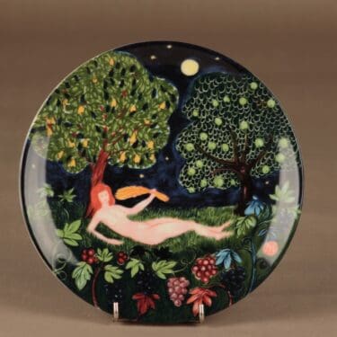 Arabia Horoskooppi seinälautanen, Neitsyt, suunnittelija Dorrit von Fieandt, Neitsyt, horoskooppiaihe