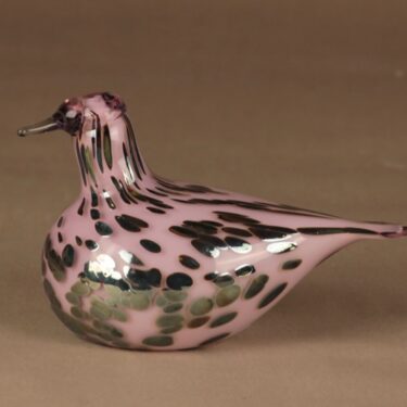 Nuutajärvi lintu , Rubiroosa, suunnittelija Oiva Toikka, Rubiroosa