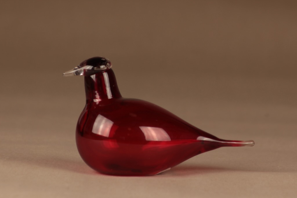 Nuutajärvi bird Little Tern, cranberry, Oiva Toikka - Laatutavara.com