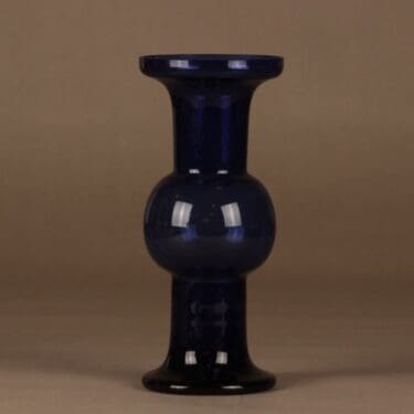 Nuutajärvi 1484 maljakko, tummansininen suunnittelija Oiva Toikka