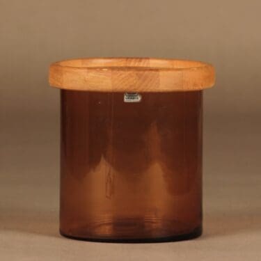 Nuutajärvi Purtilo purkki, puukannella, suunnittelija Kaj Franck, puukannella