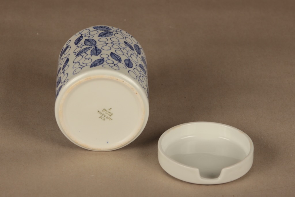 Arabia Terttu purkki, kannellinen, suunnittelija Kaarina Aho, kannellinen, marja kuva 3