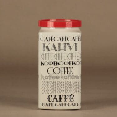 Arabia FF 3 purkki, kahvi, suunnittelija Esteri Tomula, Sokeri, sokeri, serikuva