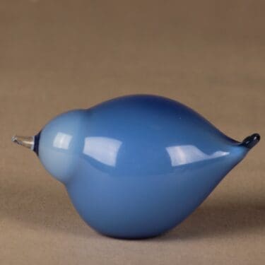 Nuutajärvi lintu , Sinisirri, suunnittelija Oiva Toikka, Sinisirri, signeerattu