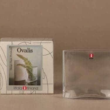 Iittala Ovalis maljakko, signeerattu, suunnittelija Tapio Wirkkala, signeerattu