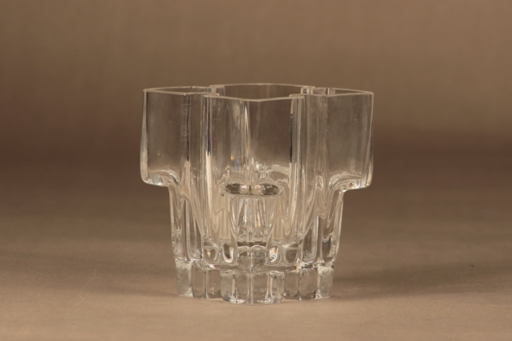 Riihimäen lasi Paalutalo maljakko, signeerattu, suunnittelija Helena Tynell, signeerattu, massiivinen kuva 2